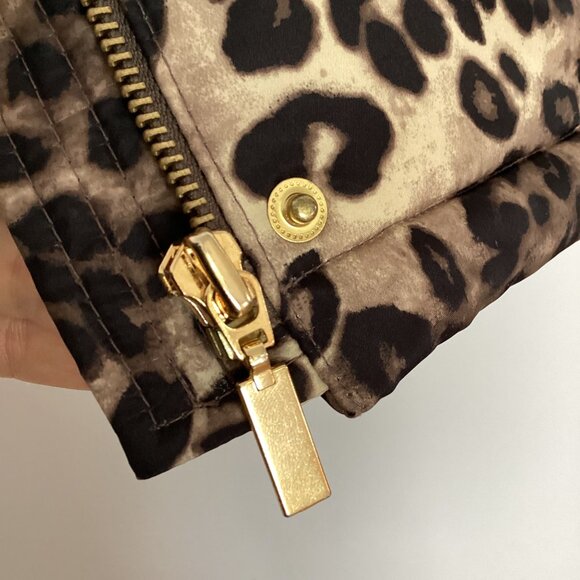 Charter Club Leopard Print Puffer Vest Size Petite Small - Picture 5 of 7